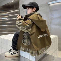 儿童装男童春装冲锋衣外套2025新款春秋款中大童春季帅气男孩休闲