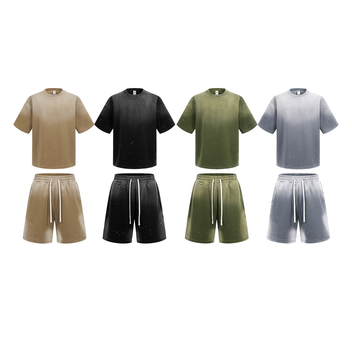 Chain tide hombre verano delgado suelto pantalones cortos de mangas cortas marca americana camiseta casual hombre pantalones cortos de mangas cortas