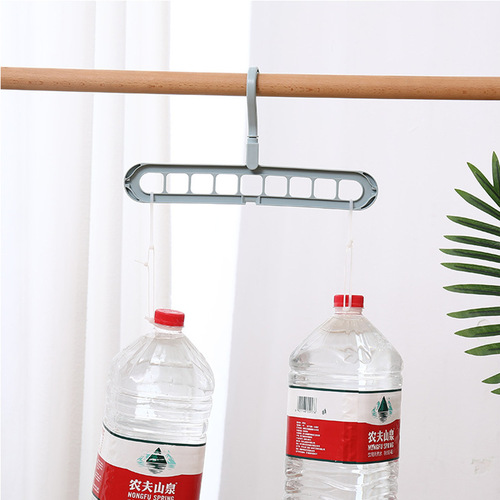 Factory direct supply multifunctional clothes hanger nine-hole clothes hanger seamless folding trouser rack storage artifact rotating clothes drying rack wholesale
