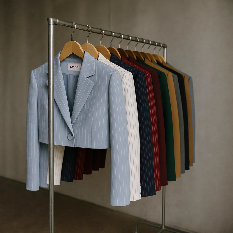 Elegant Commuter Style Small Blazer 2025 Autumn New Turn-Down Collar Long Sleeve Striped Straight Women's Short Blazer Jacket Elegant Commuter Style Small Blazer 2025 Autumn New Turn-Down Collar Long Sleeve Striped Straight Women's Short Blazer Jacket