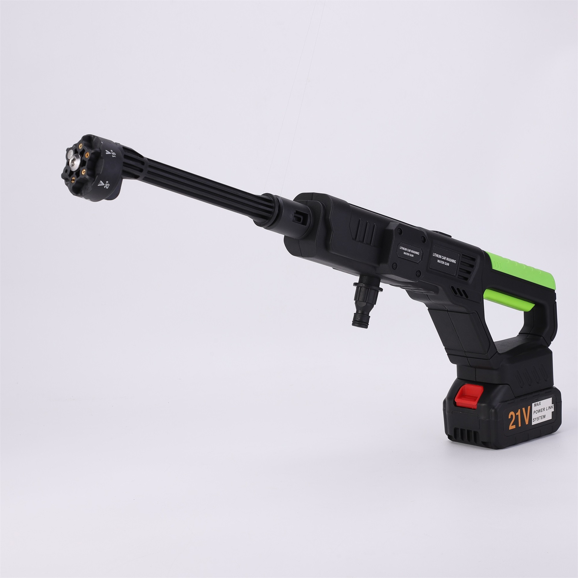 Xǐchējī – Cordless Lithium Electric Portable car washer - black-green-bare-machine