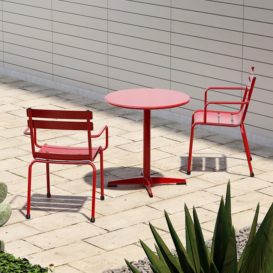 Mesa y silla al aire libre patio balcón mesa casual hierro forjado tienda de té de leche café mesa de comedor comercial moderna y simple