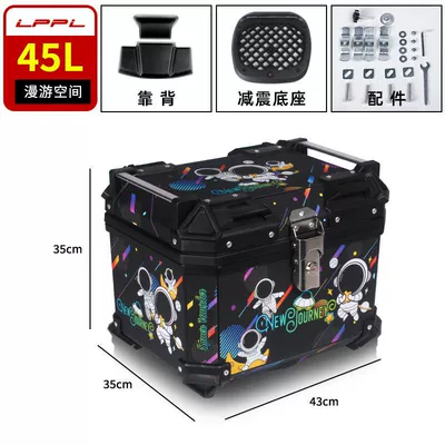 large capacity trunk scooter | Motorcycle trunk - roaming-space-45l-m-high-configuration-backrest-shock-absorbing-bottom-plate-thickened