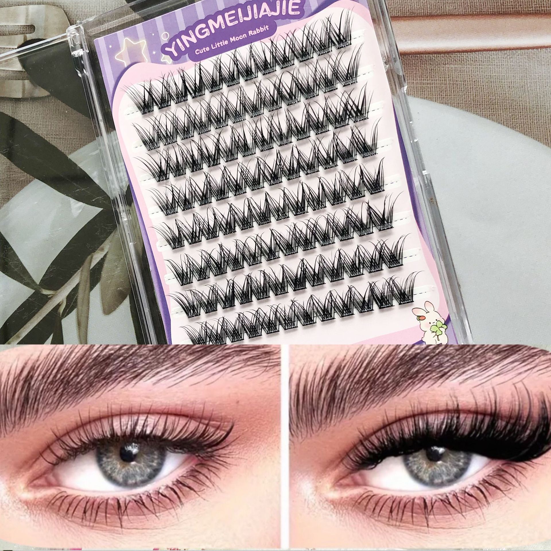 Caja de regalo de pestañas falsas transfronterizas empaque ocho filas YF25 grueso rizado abundante ligero esponjoso sin pegamento pestañas falsas