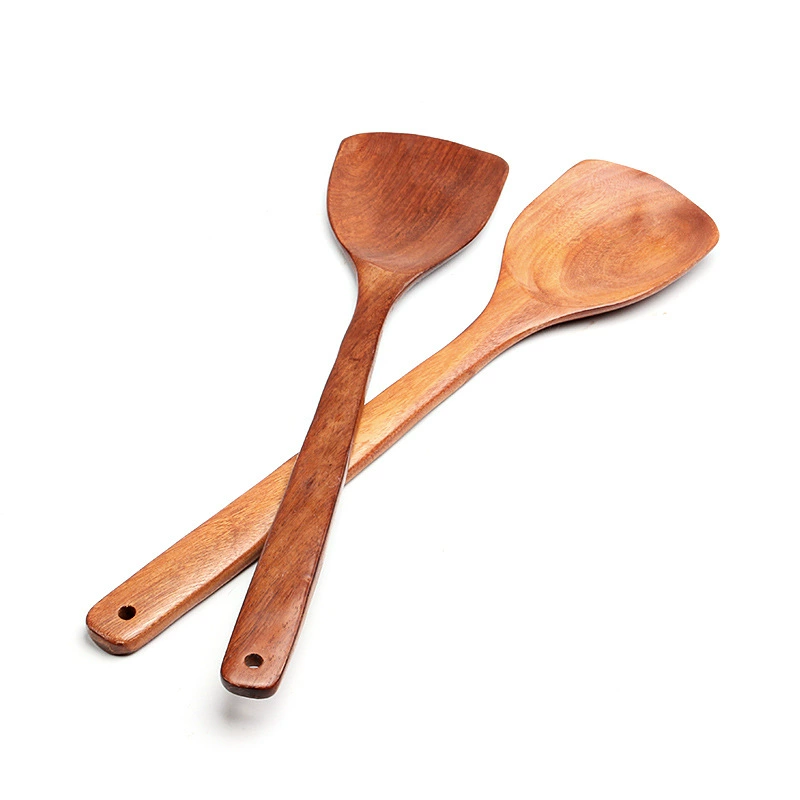 Wholesale solid wood non-stick spatula, high temperature resistant Burmese rosewood whole wood paint-free cooking long-handled mahogany spatula