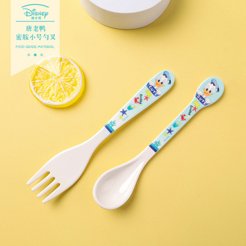 Disney Mickey Spork Child-friendly Utensils Small Spoon Large Fork Melamine Cartoon Spork Mickey Minnie Spork Dinner