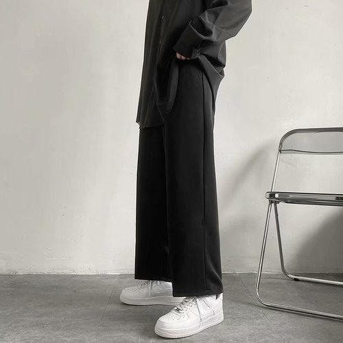 Men's Han Style Trendy Straight Leg Pants Loose Drape Comfortable Casual Western Pants for Men Suit Pants Men Spring and Autumn Long Pants