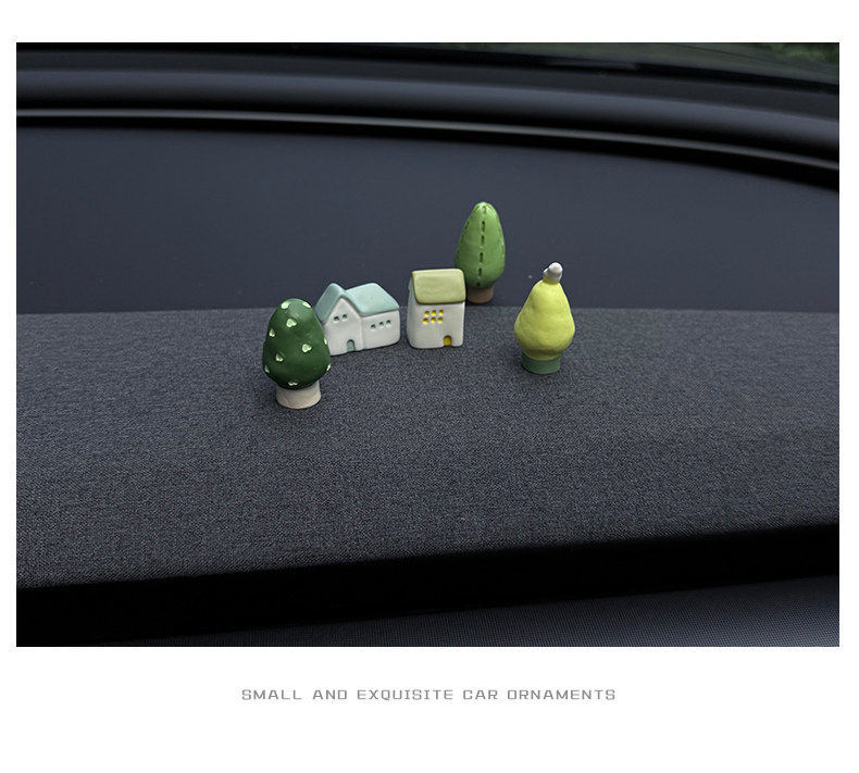 Mini House, Small Tree, Fun Car Interior Decorations, Car Accessories, Electric Vehicle Decoration Accessories, Cute