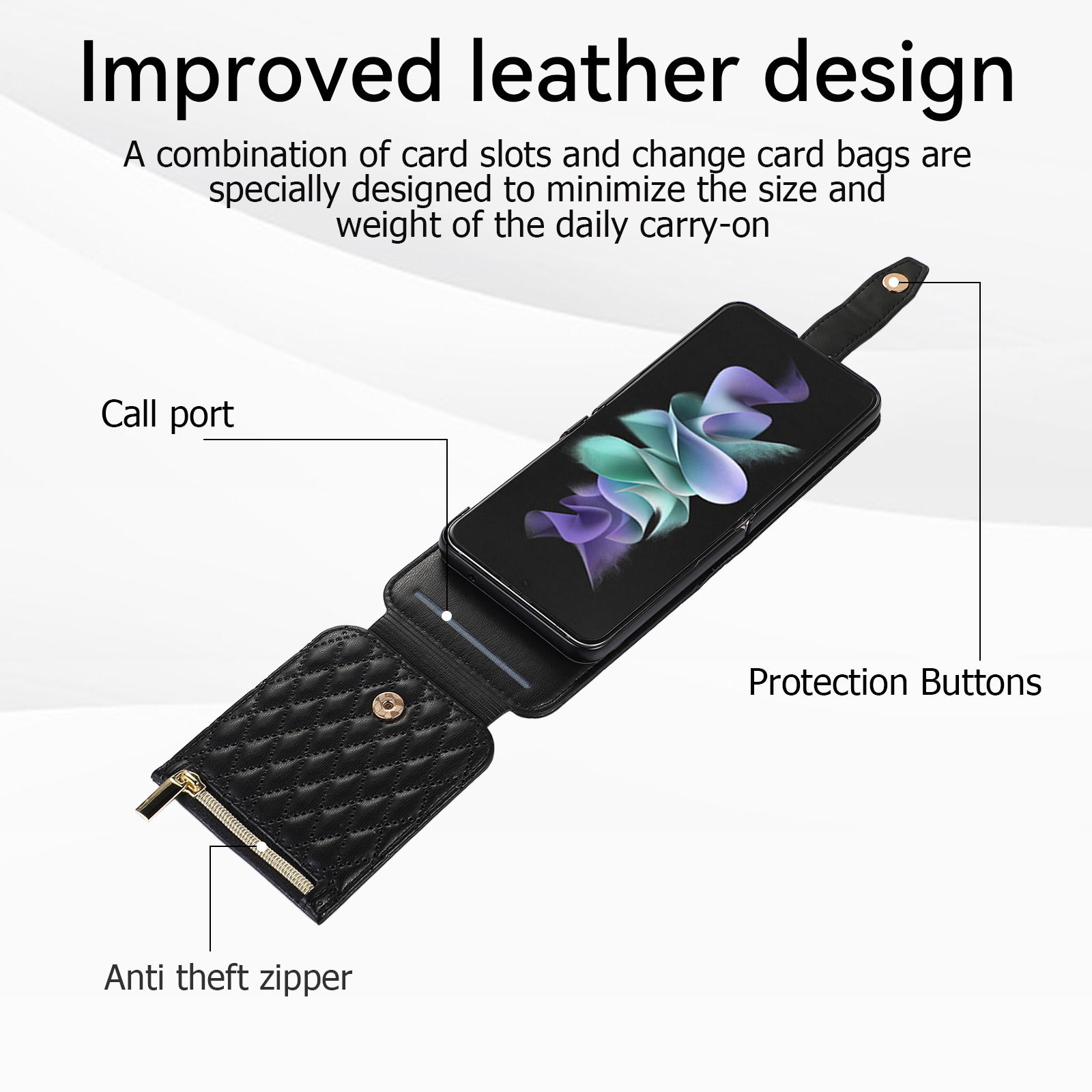 Etui til klaptelefon samsung z flip 5 4 3 z fold 5 4 3 i læder_voghion.com