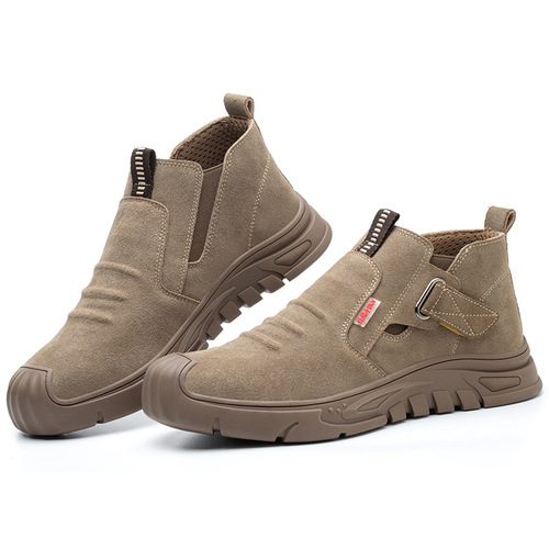 Cowhide anti-scalding labor protection shoes for men with steel toe caps, anti-smash and anti-thorn welding shoes, non-slip and wear-resistant construction site work shoes wholesale