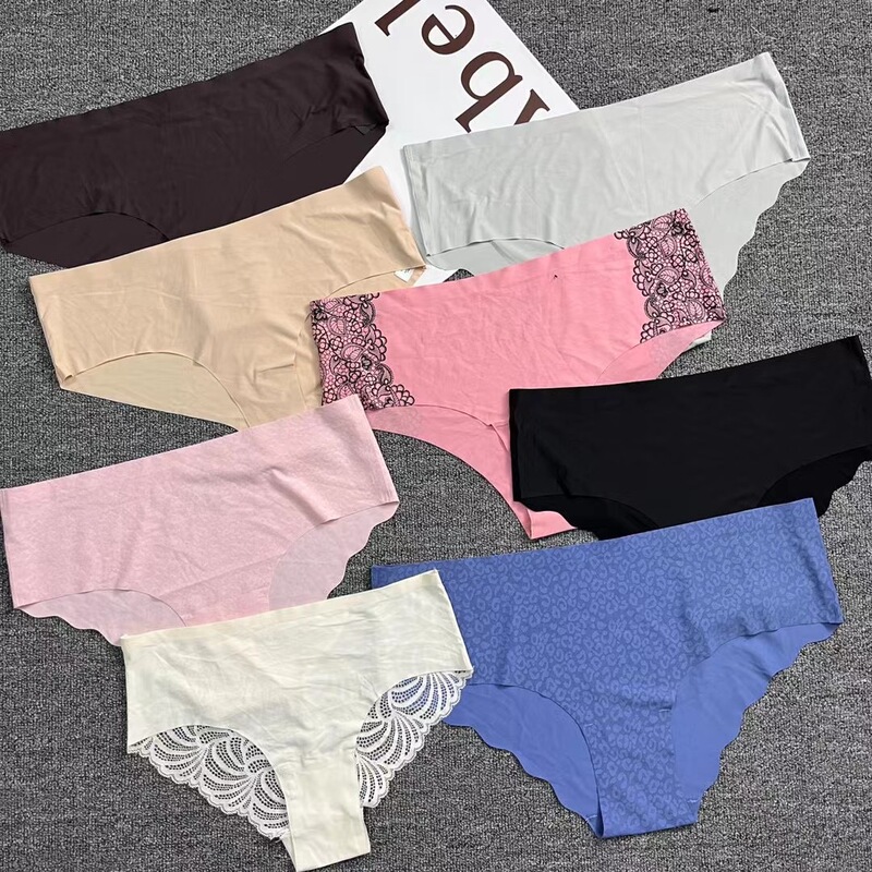 Ice Silk Quick-Drying Bikini Underwear Pure Cotton Crotch Seamless Underwear Fitness Breathable Mid-Waist Underwear for Women