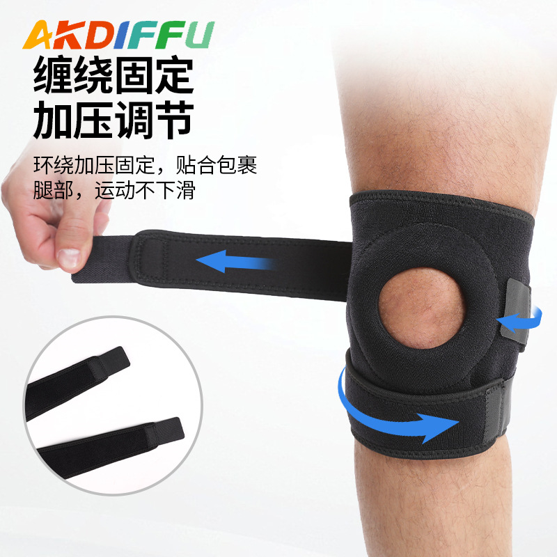 Rodilla deportiva ajustable rodilla de compresión de verano salto de cuerda correr rodilla abierta protección meniscal de tenis