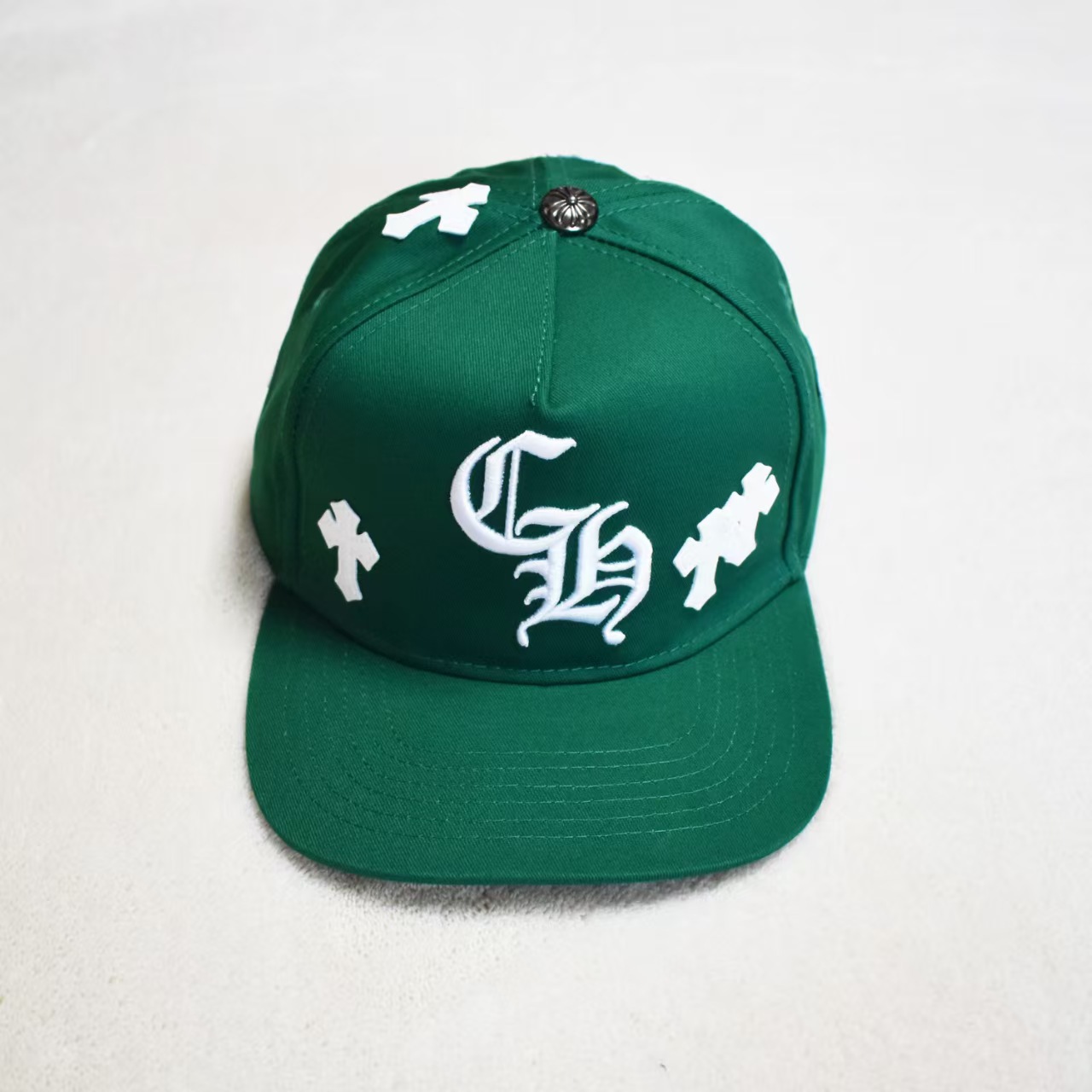 Sombrero para el sol CH Cro de verano para parejas nuevas de moda americana, sombrero de hip-hop de ala plana bordado a la moda ~ sombrero de malla de béisbol