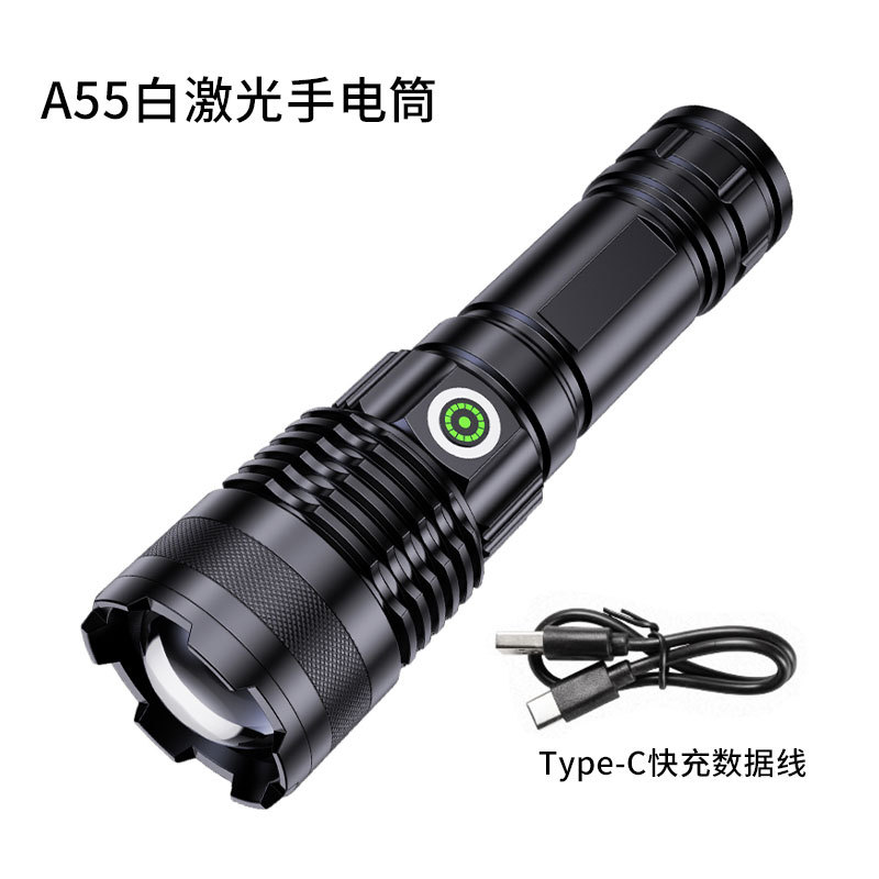 Transfronterizo al aire libre Super brillante linterna láser 36W zoom telescópico de largo alcance de alta resistencia Linterna de mano