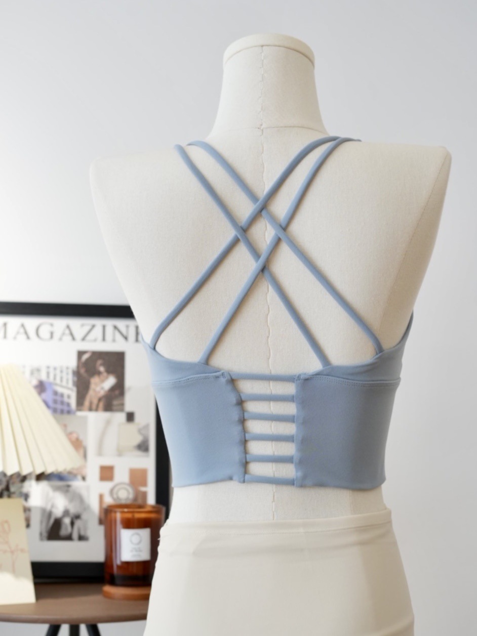 ルルスポーツブラフィットネスベストミドル丈ヨガベスト美背胸パッド速乾性クライミングフィットネスベスト