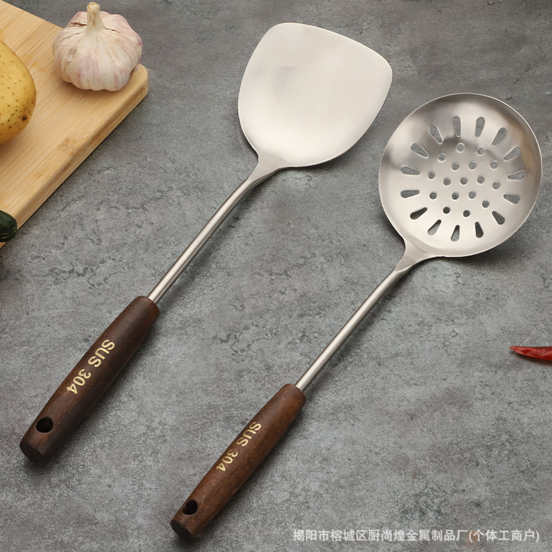 304 acero inoxidable frito pala de hierro cocina cocina cocina cocina hogar set especial para cocinero
