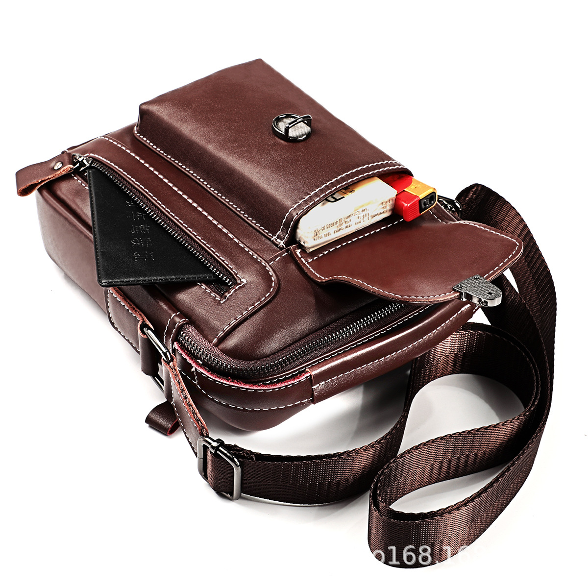 Herren-Schulter-Rindsleder-Crossbody-Geldbörse aus echtem Leder für Mobiltelefone, Guangzhou-Tasche, Damentasche_voghion.com
