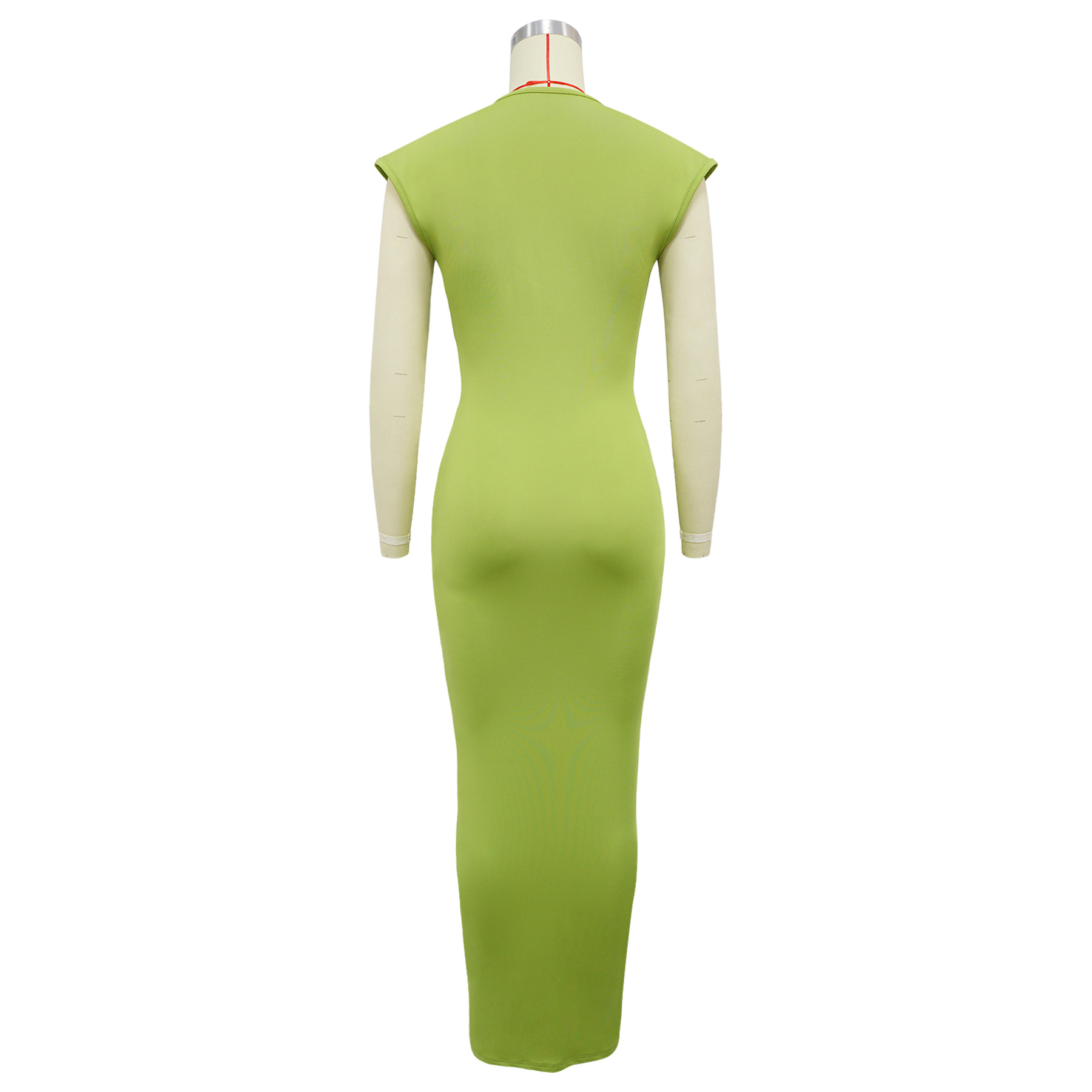 308g Weight Midi Dress Dress Length Type Sleeveless Sleeve Length Bodycon Dress Dresses Type Polyester Fabric Type High Waist Waist Line Party, Cocktail Party Occasion V Neck Neckline Skinny Fit Type Solid Color Pattern Summer Season Women's Gender Sexy, Streetwear Style Wholesale Women's Sexy Streetwear Solid Color Party Cocktail Party V Neck Sleeveless Bodycon Dress 7
