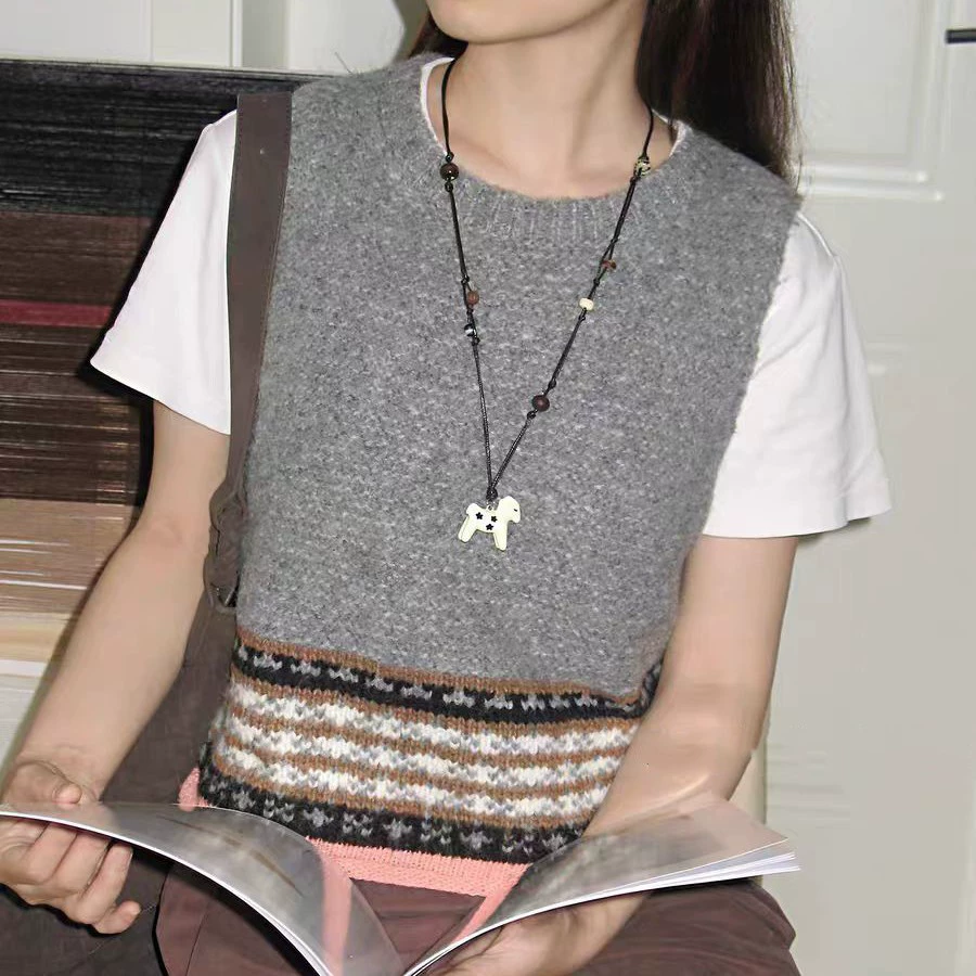 Choker Cluber Metal-Leather Collar, Y2K Subculture Style, Chain & Cross Charms