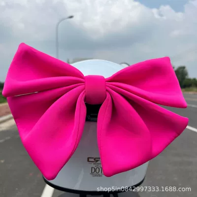 Cross-Border Best-Selling Helmet with Bow Motosiklet dəbilqələri - rose-pink