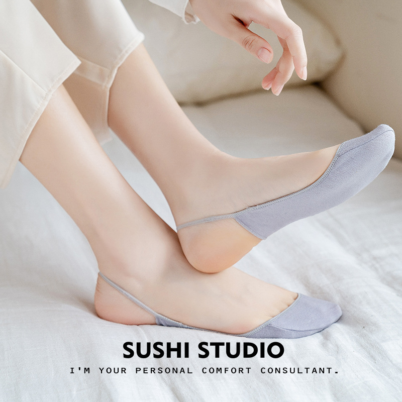 Summer Thin Boat Socks for Women, Socks, Sandals, Invisible Socks, High-Heeled Socks, Heelless Super Shallow Garter Socks for Women