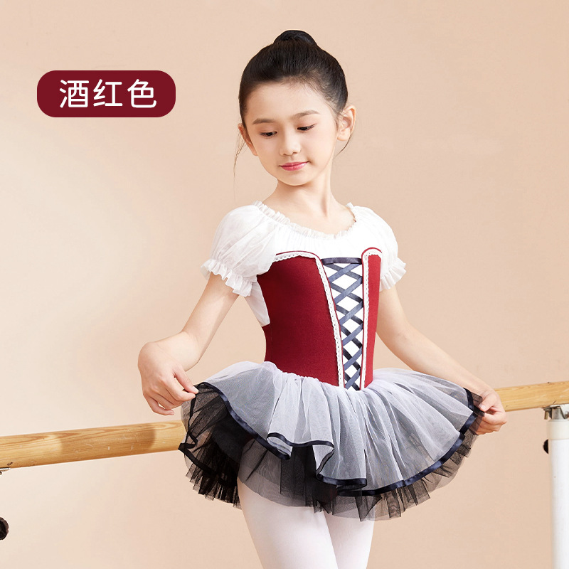 Ropa de baile para niños, falda de práctica de ballet, falda de princesa linda y versátil, falda tutú de estilo coreano, ropa de actuación corporal de baile