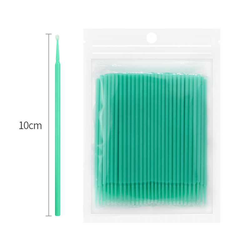 ANNAFRIS Injerto de pestañas limpieza hisopo de algodón desechable cabeza pequeña hisopo de algodón maquillaje de limpieza bolsa multicolor 100 piezas