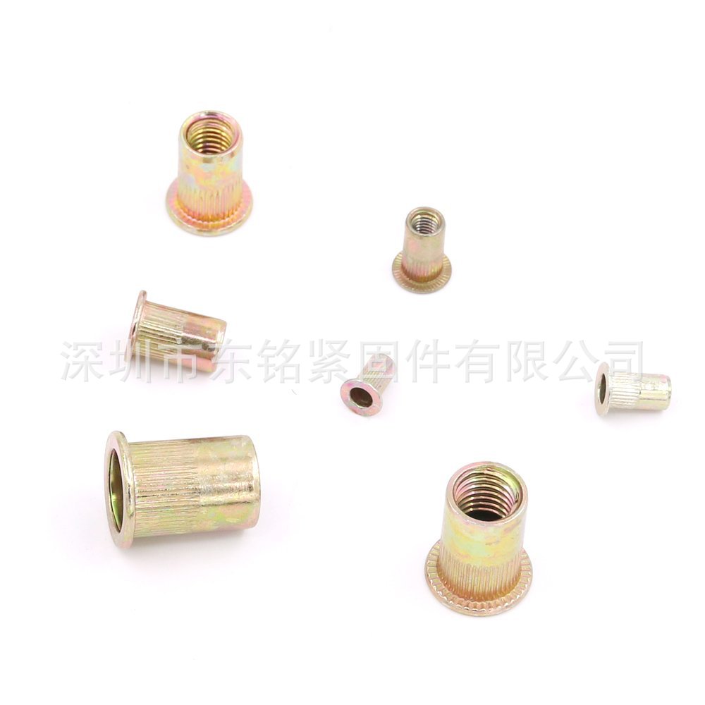 跨境电商165PCS铆螺母盒装平头条纹拉铆螺母M3-M12螺丝彩锌螺帽