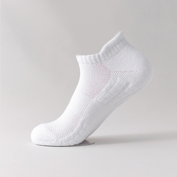 White Towel Bottom Socks for Men, Pure Cotton Sweat-Absorbent Mid-Calf Socks, Autumn and Winter Thickened Shock-Absorbing Long Sports Socks, Basketball Socks