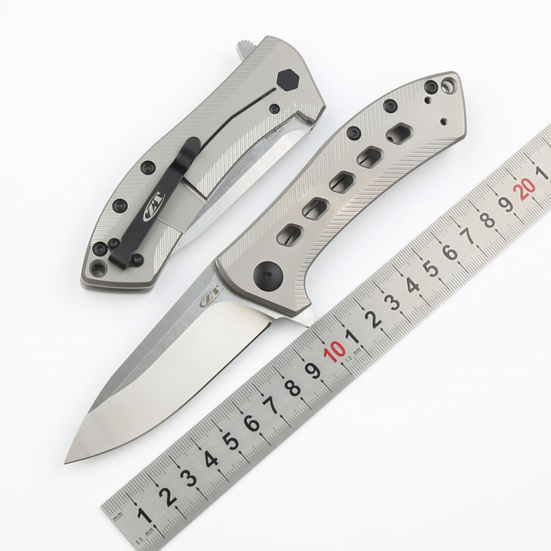 零误差ZT 0801BRZ 钛合金户外折刀M390石洗露营荒野求生锋利EDC刀