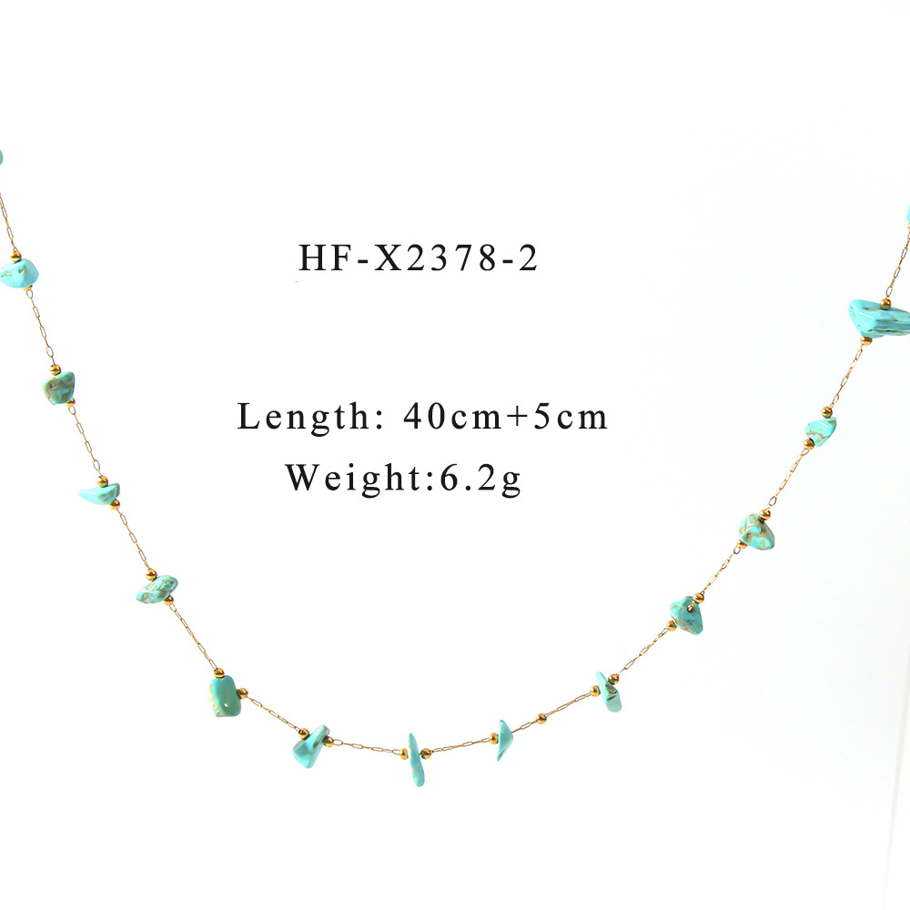 INS estilo caliente europeo y americano estilo bohemio collar de piedra natural pulsera conjunto de joyería de todo fósforo de verano para mujer 18K