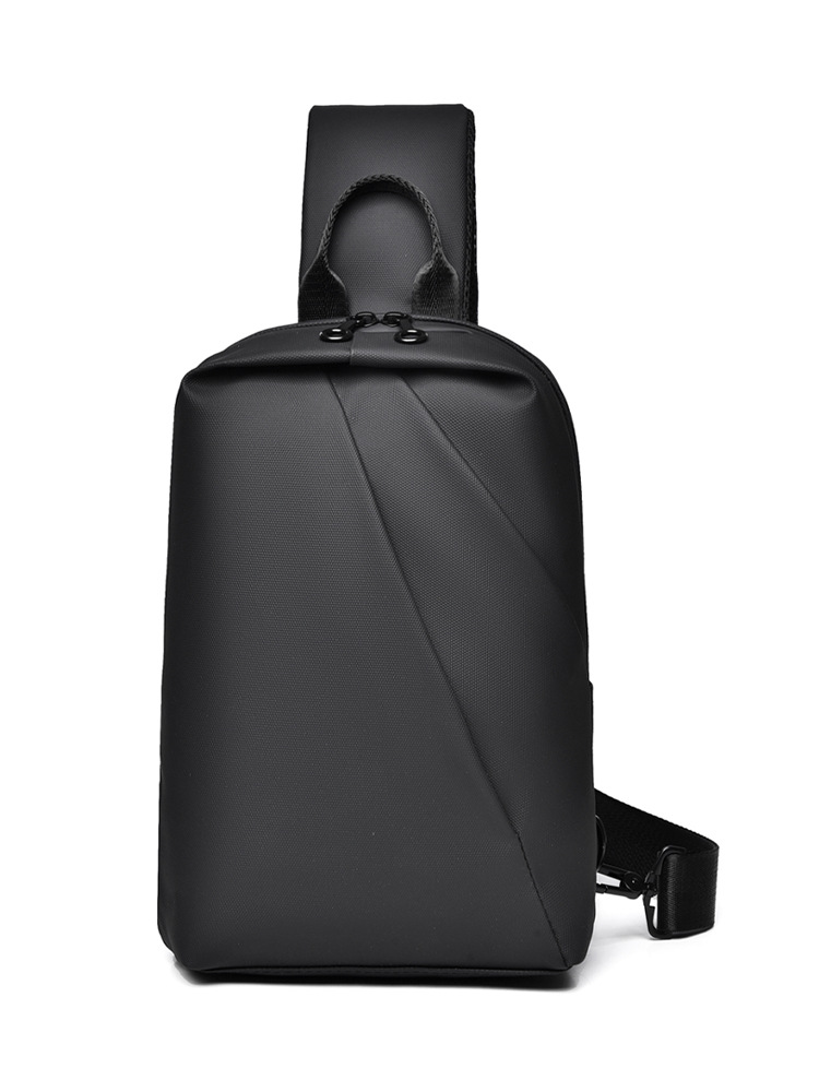 Seleccione estrictamente la tendencia de negocios simple bolso de pecho de hombre moda transfronteriza coreana película de piel de hombro a prueba de salpicaduras mochila de color sólido