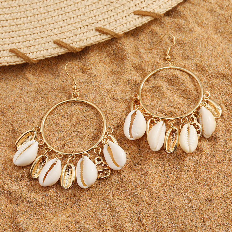 Fashion New Marine Shell Natural Conch Alloy Earrings Jewelry Wholesale display picture 3