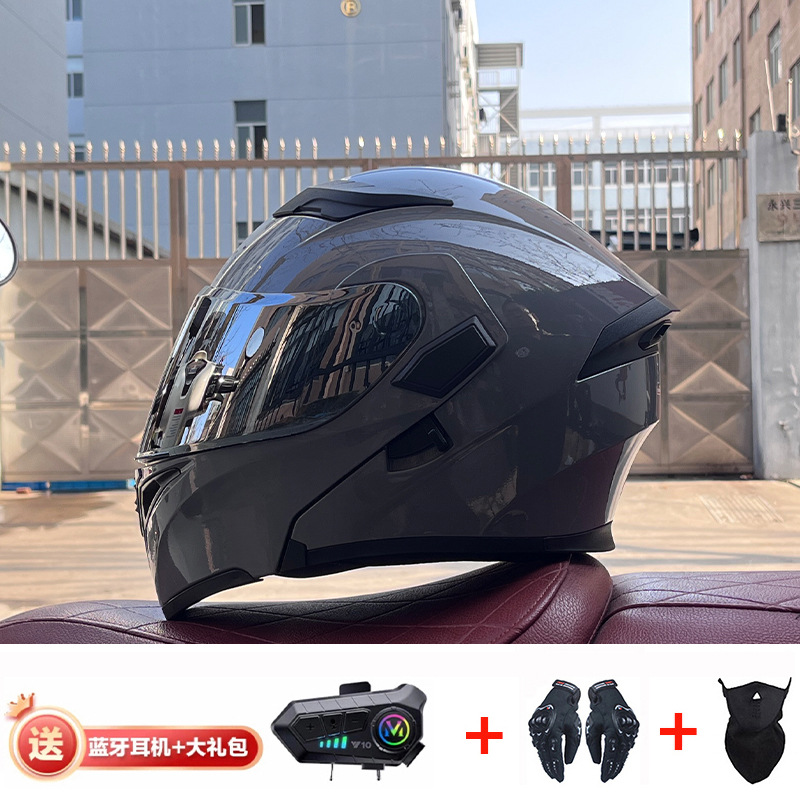 JIEKAI casco de motocicleta casco completo de motocicleta para hombres y mujeres Bluetooth casco de exposición casco de coche eléctrico 3C certificación