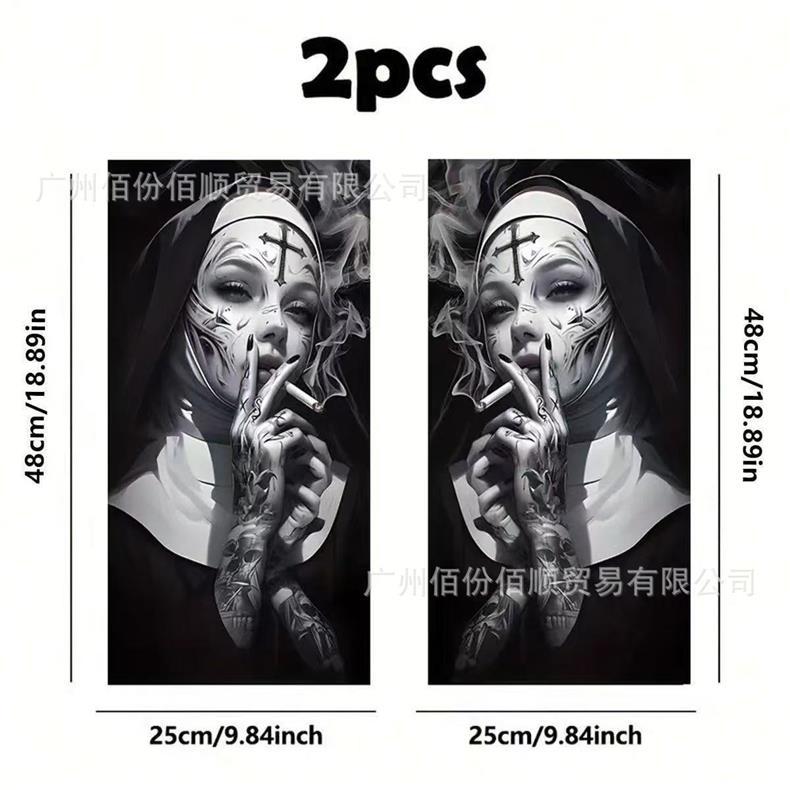 2-Pack of Cross-Border Car Pillar Personalized Decorative Stickers, Amazon Foreign Trade Car A/B Pillar Decals, Popular Waterproof Stickers
