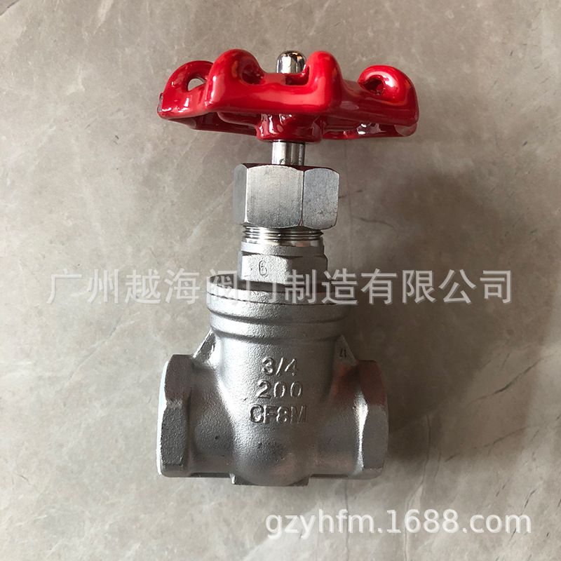 广州越海阀门304 316L CM8 CM8M不锈钢丝扣闸阀止回阀过滤器球阀