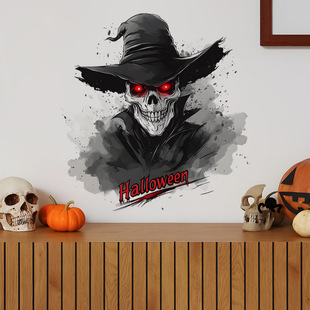 Cross-Border Creative Horror Skull Halloween Decoration Wall Stickers Toilet Stickers Bathroom Home Decorations