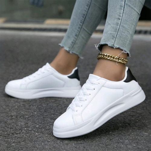 Large size small white shoes for men and women, same style, spring autumn leather, waterproof casual sneakers, youth casual skate shoes
