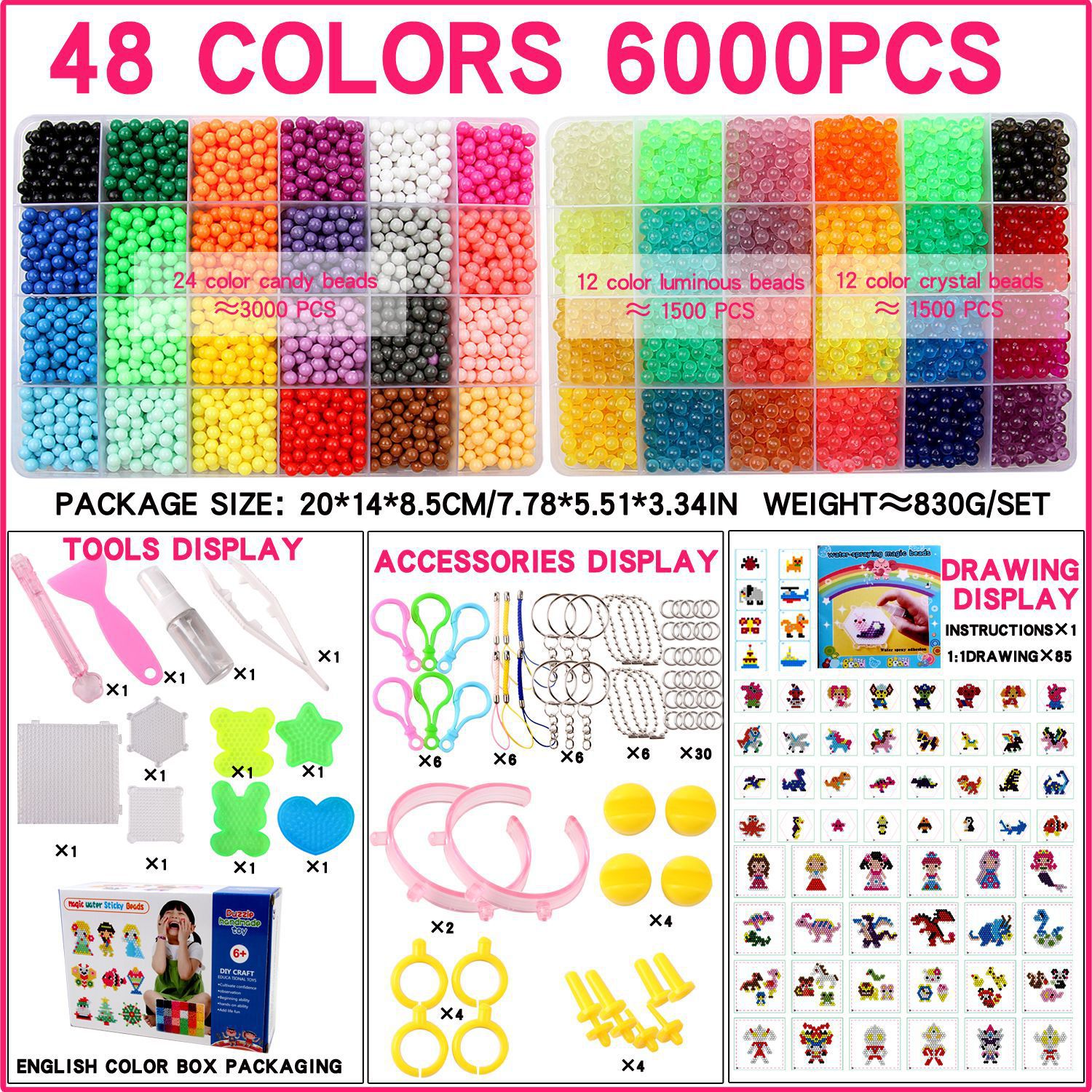 Fábrica al por mayor niebla de agua cuentas de frijol mágico hecho a mano niños y niñas rompecabezas cuentas mágicas solubles en agua accesorios de juguete para niños