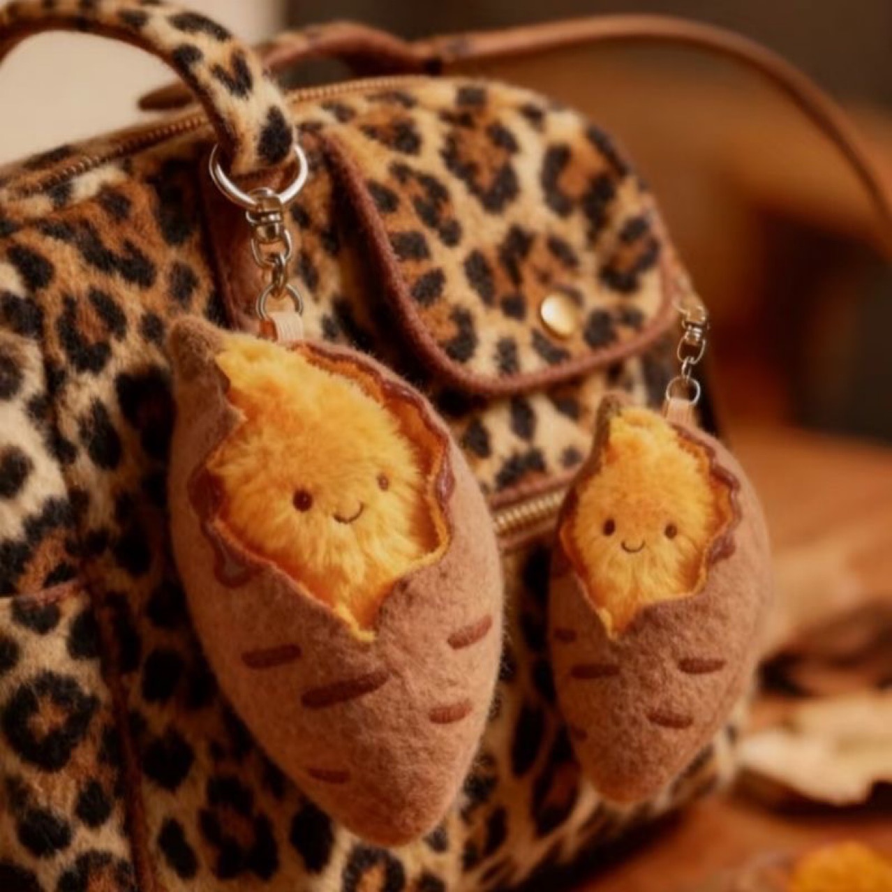 Little Red Book Cute Roasted Sweet Potato Stuffed Doll Keychain Bag Hanging Girly Heart Decoration for Friends Winter Gifts