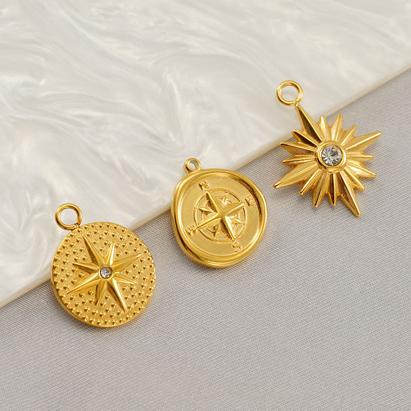 (2개) 스테인레스 스틸 펀치 프레스 펜던트 액세서리 DIY 새로운 티타늄 스틸 목걸이 귀걸이 반제품 액세서리 제조 업체 도매