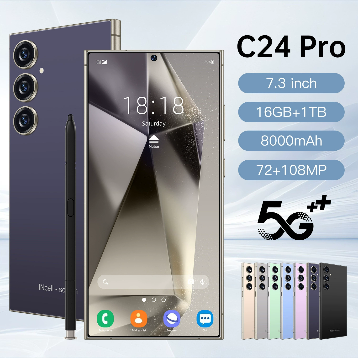 Умный мобильный телефон, (кросс-бордерная торговля), 5G, C24, Android, Aliexpress