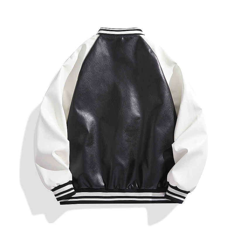 Ropa de locomotiva vintage americana chaqueta de cuero PU chaqueta de béisbol masculino chaqueta de piloto de primavera y otoño chaqueta de función masculina