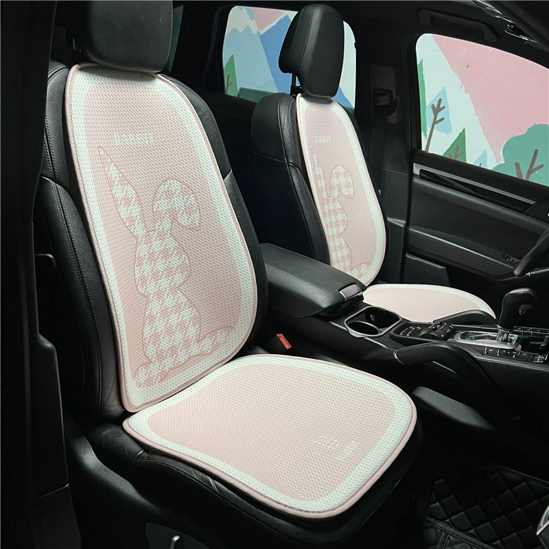Подушка для автомобильного сиденья милый кролик в ломаную клетку Four Seasons универсальный чехол для автомобильного сиденья Летняя дышащая подушка из ледяного шелка для автомобильного сиденья