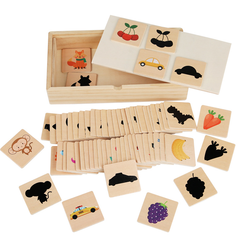 Juguetes de madera para niños transfronterizos tráfico de dibujos animados fruta animal sombra juego de rompecabezas regalo de jardín de infantes