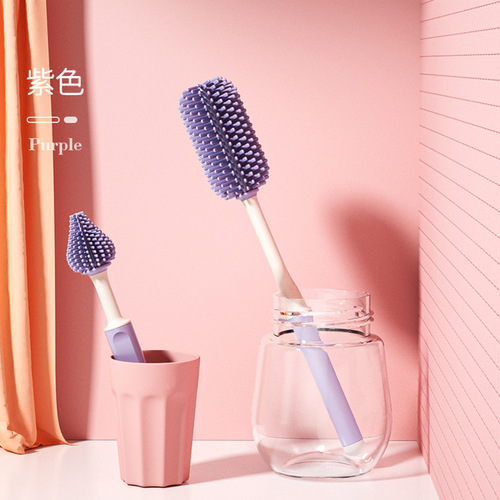 Baby silicone bottle brush, nipple brush, bottle brush, cleaning brush, bottle brush set