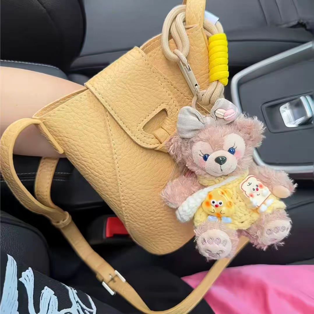 노란색 스커트 가방 로즈