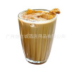 Restaurant cafes retro vertical stripe glass ice American coffee cup latte cup pull flower cup single product drink cup