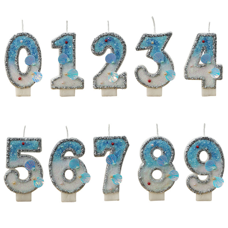 Nuevas velas digitales marinas playa de perlas conchas creativas bienes transfronterizos necesidades diarias venta caliente cumpleaños venta caliente transfronterizas