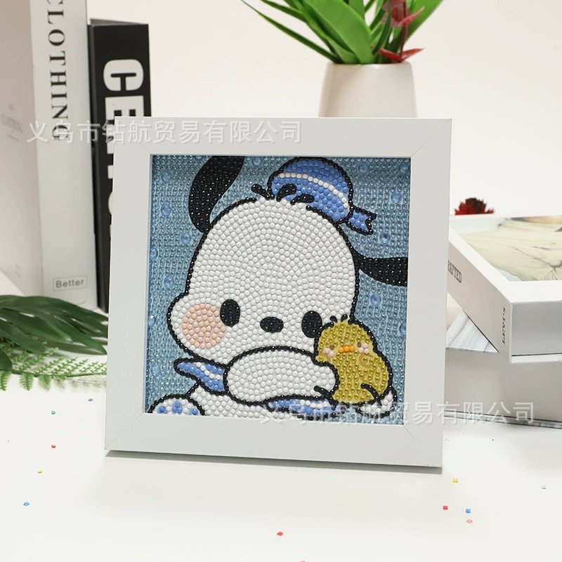 Даймонд-пейнтинг (Sanrio) Kuromi и смешанные мультфильмы, 17×17 см, полный страз DIY набор, детское рукоделие